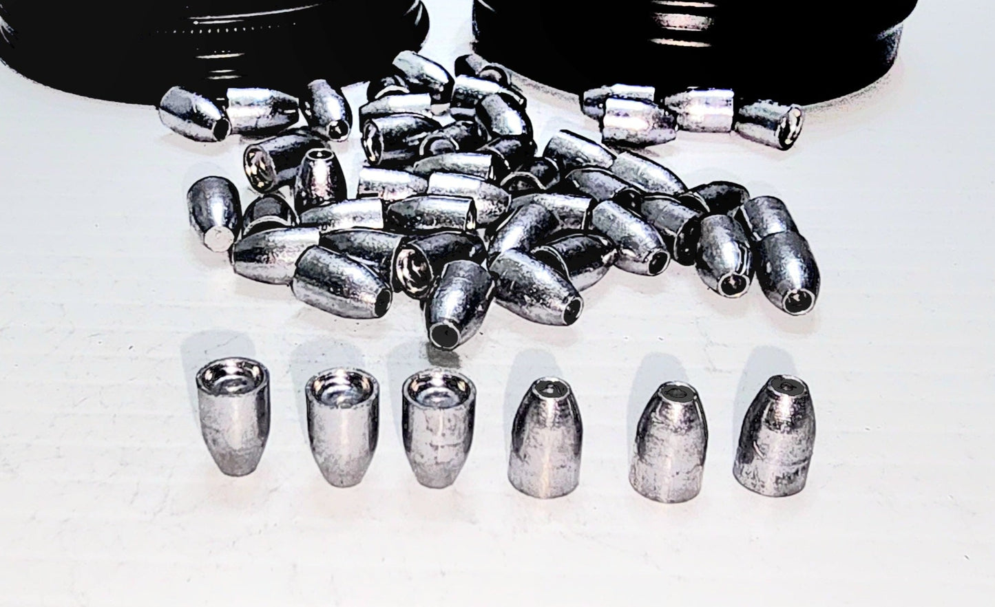 air gun ammo .25 caliber .250 38 grain slugs top view