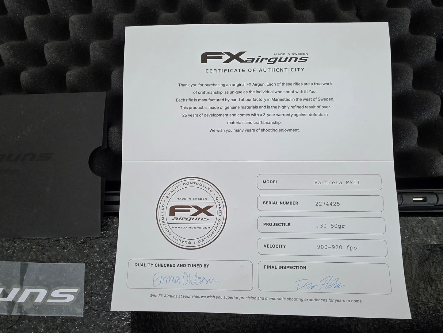 FX PANTHERA MK2 .30 CAL 600MM