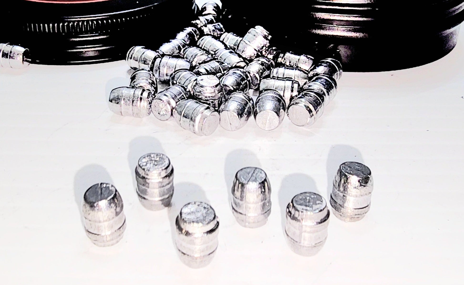 air gun ammo .30 caliber 60 grain slugs top view